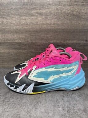 PUMA MB.03 Size 6 Kids Basketball Shoes Pink Blue Black 309898-02 Melo